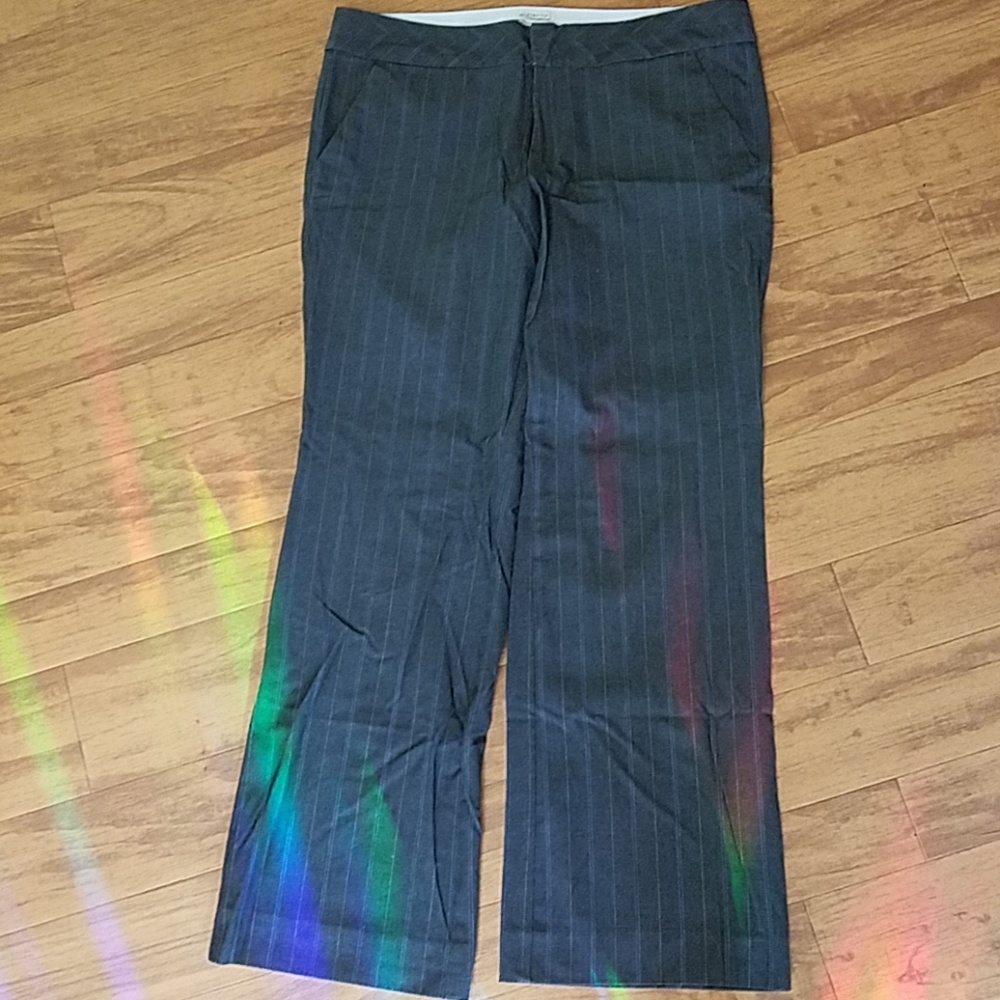 Old navy grey pinstripe, low waist, size 12.